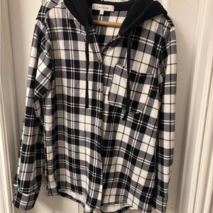Black and White Plaid Hoodie. Brand new!